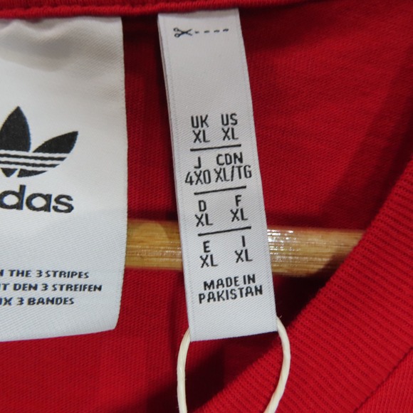 Adidas Originals Essential Tee Men XL Scarlet Red Trefoil Logo NEW - Picture 6 of 13